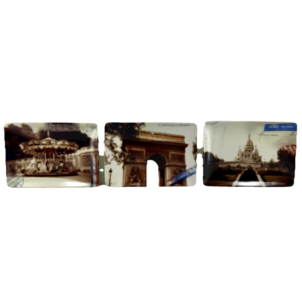 Restoration Hardware Carte Postale Paris Trays Set of 3 French Travel Decor EUC
